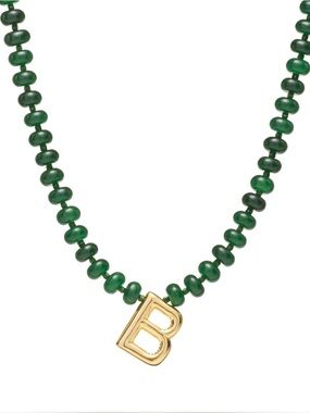 Mayamar Jade Initial “B” Necklace